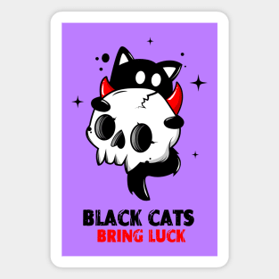 BLACK CATS BRING LUCK Magnet